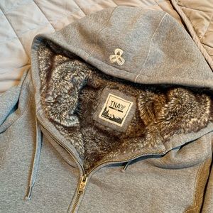 TNA Aritzia faux fur hoodie